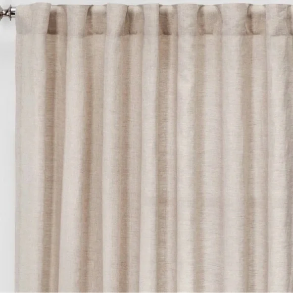 Threshold 100% Linen Light Filtering Curtain Panels - Picture 1 of 5